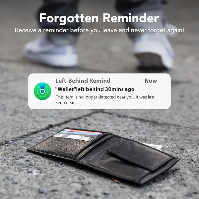CASCHO Smartcard - Wallet Tracker Card, Compatible with Apple Find My App, Waterproof and Splash-Proof, Keys Finder and Item Locator for Passport, Bags, Laptop, Black 1 Pack