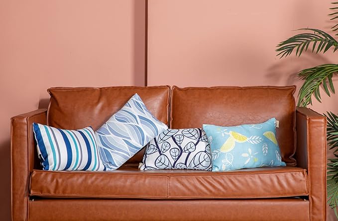 Patio Lounge Head Support Pillow & Cushion,Small Waterproof Throw Pillow with Insert & Adjustable Elastic Stripe for Outdoor Furniture Recliner Chair, Sofa Lumbar,Neck Attachment,2Pack