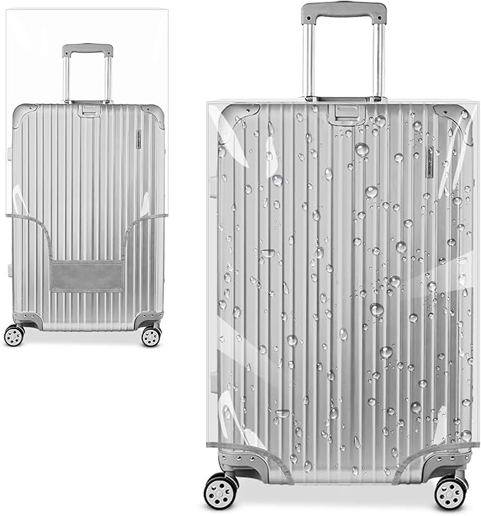 Yotako Clear PVC Suitcase Cover Tough Protector, 32 Inch Luggage Covers for Wheeled Suitcase 32"