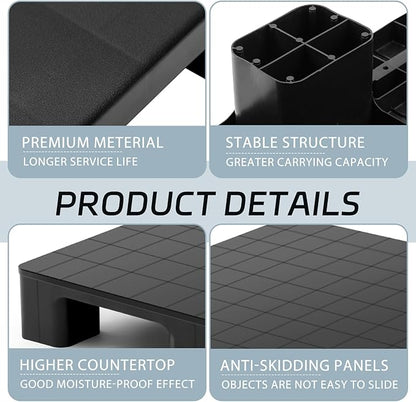 1 Pcs Plastic Pallet for Basement Storage Easy Stack Lightweight Floor Pallet Display Flooring Room Supermarket Christmas, Support up to 2000 Lbs (31.5'' L X 31'' W X 4.7'' H,Black)