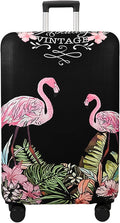 WUJIAONIAO Travel Luggage Cover Baggage Suitcase Cover Protector Skins 18-32 Inch (Flamingo A23, M (for 22-24 inch luggage))