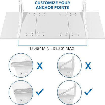 Mount-It! Heavy Duty Wall Mounted Drop Leaf Table, Folding Wall Mounted Desk, Drop Down to Save Space 45x15x7, Folding Laundry Table for Small Spaces, Home Office, Garage, Basement Kitchen