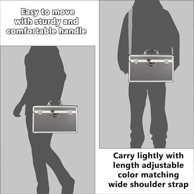 Storage Lock Box with Combination code, Lockable Medicine Storage Case, Empty First Aid Box, Security Lock Box, Multipurpose Lockbox for Home and Outdoor Use (Gray, X-Large)