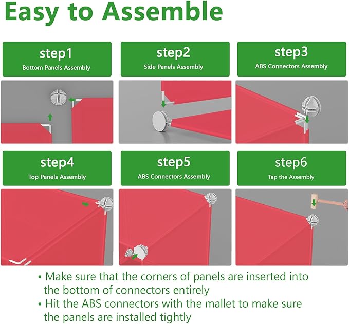 C&AHOME 6-Cube Storage Organizer, Stackable Storage Cubes Shelves, Portable Bookshelf, Plastic Clothing Storage Closet Organizer, DIY Modular Shelving Units for Wardrobe, Home, Red