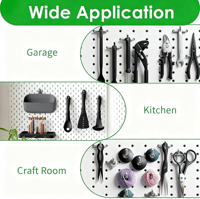 120pcs Pegboard Hooks Peg Board Shelving Hooks Peg Board Hook for Hanging Stainless Steel Hanging Boards Pegs Wall Display Hook Bulk Pegs Boards Tool Hangers for Garage Craft Room Kitchen Store