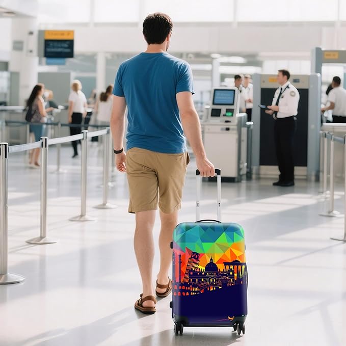 WUJIAONIAO Travel Luggage Cover Baggage Suitcase Cover Protector Skins 18-32 Inch (City, S (for 18-20 inch luggage))