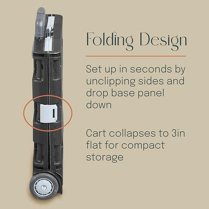 Mobile Utility Cart with Storage Organizer Bag, Rolling Cart, Black/Grey