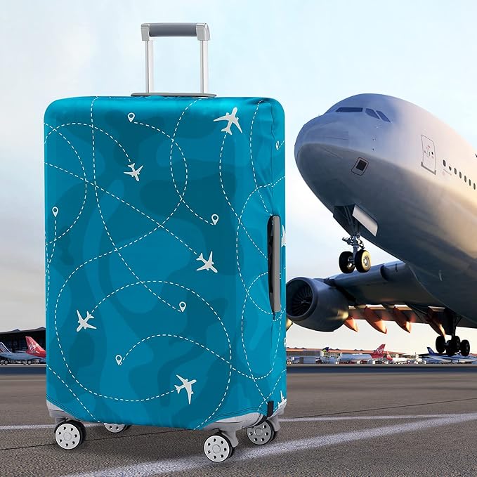Travelkin Luggage Covers With Tag For Suitcases Tsa Approved,Suitcase Covers Protector Fit 18-32 Inch Luggage L(26-28inch suitcase)