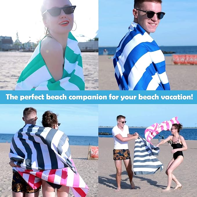 Your Choice Microfiber Quick Dry Sand-Free Beach Towel for Adults & Kids (67x35 Inch, 60x30 Inch) - Oversized, Compact, Lightweight, Absorben