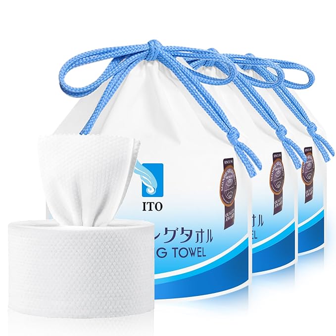 ITO Disposable Face Towel, Ultra-Soft 1-Second Quick-Dry Face Towels, Gentle for Sensitive Dry Oily Skin, Facial Towels for Daily Cleansing Makeup Removal (210 Count (3 Packs))