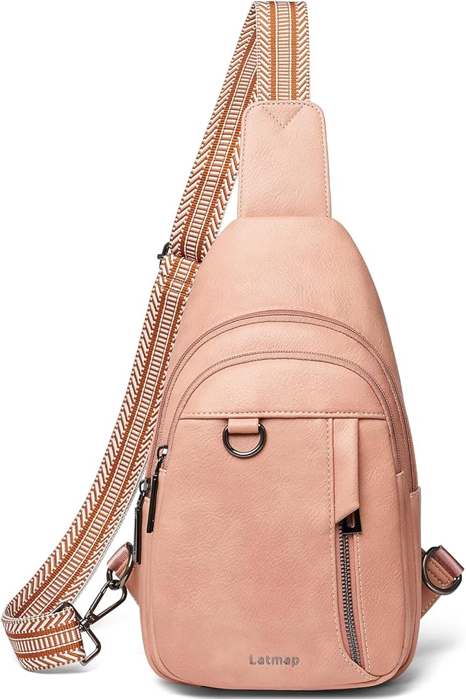 7L Sling Bag for Women Men Leather Small Sling Backpack Daypack Anti Theft Fanny Pack Crossbody Purse Travel
