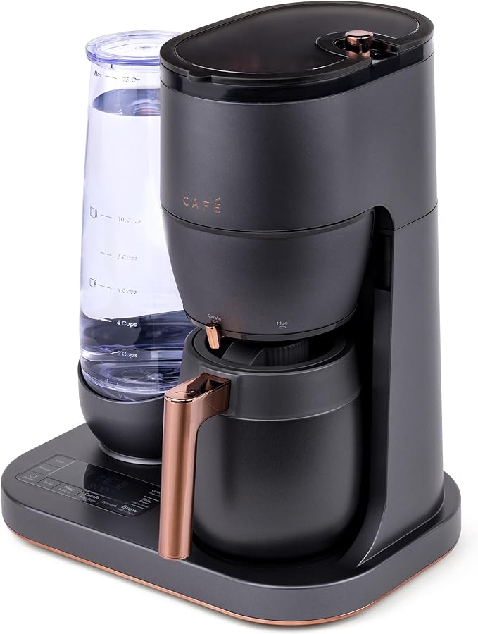 Café Specialty Grind and Brew Coffee Maker, Single-Serve Option, 10-Cup Thermal Carafe, WiFi Enabled Technology, Smart Home Kitchen Essentials, SCA Certified, Barista-Quality Brew, Matte Black