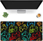 Desk Mat,Colourful Joystick Game Gaming Mouse Pad,XXL Extended Mouse Pad Mat for Office,Computer,Keyboard with Non-Slip Base Stitched Eges Mousepad 35.4x15.75 inch