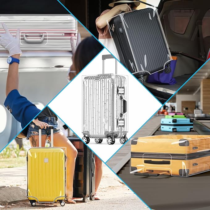 Yotako Clear PVC Suitcase Cover Tough Protector, 28 Inch Luggage Covers for Wheeled Suitcase 28"