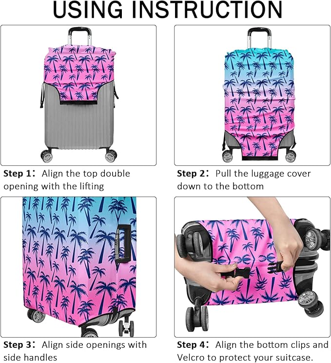 Luggage Cover for Suitcase Elastic Suitcase Cover Protector, Carry On Luggage Sleeve Anti Scratch Travel Essentials Fits 20-22 Inch Suitcase