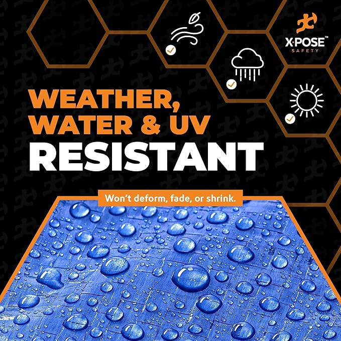Better Blue Poly Tarp 20' x 30' - Multipurpose Protective Cover - Lightweight, Durable, Waterproof, Weather Proof - 5 Mil Thick Polyethylene - by Xpose Safety