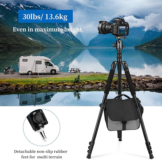 VICTIV 78" Tripod for Camera, Tall DSLR Tripod & Monopods, Professional Heavy Duty Tripod for Spotting Scopes, Binocular, Aluminum Camera Tripods Stand, Compatible with Canon Nikon Sony
