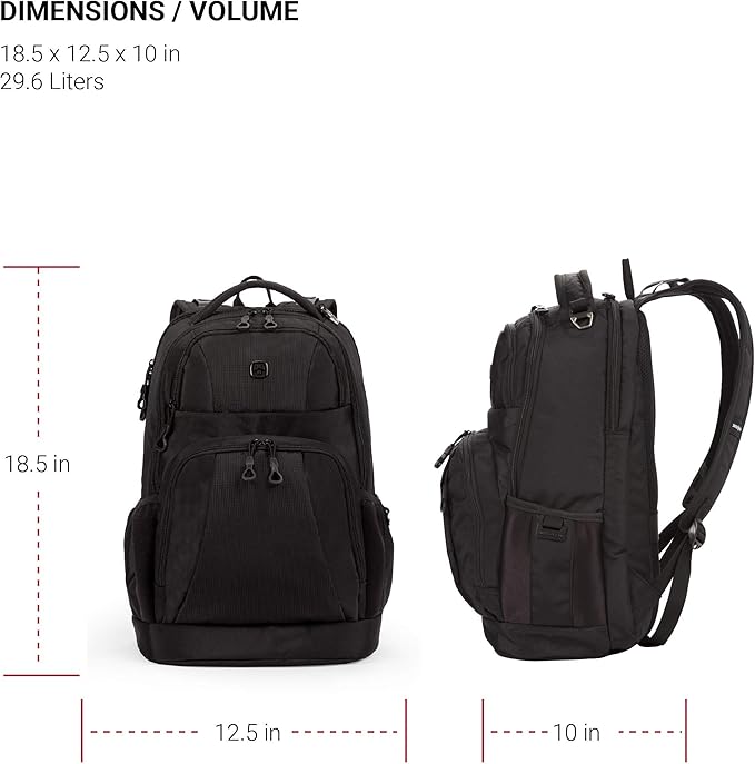 SwissGear 5698 Laptop Backpack, Black, 17-Inch