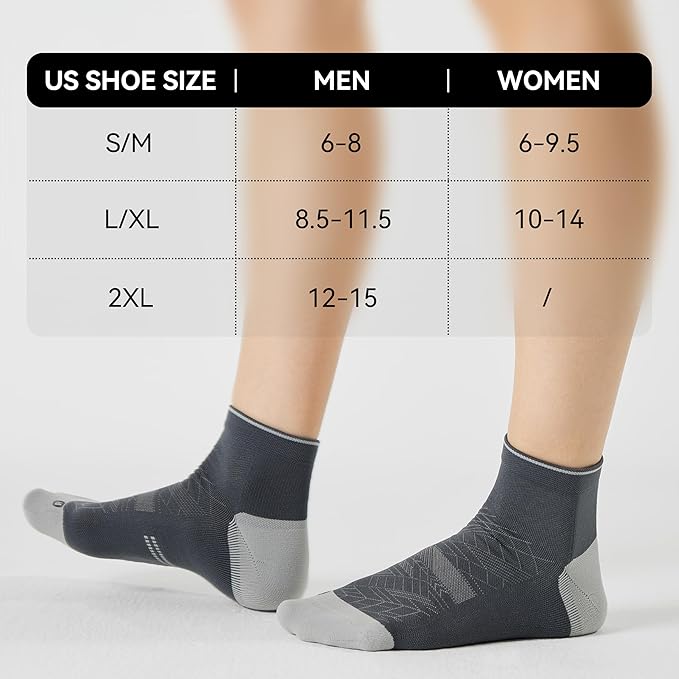 CS CELERSPORT 2/5 Pairs Ankle Compression Socks for Men and Women Running Athletic Socks
