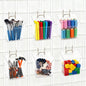 Klmnop 6 Pack Large Grid Wall Bins with Hooks, Clear Gridwall Cups Storage & Organizer for Wall Grid Panels, Garage, Kitchen, Office Tools Shelves Accessories(Clear)