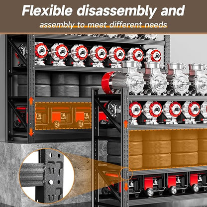 5000LBS Metal Garage Shelving Unit 71" W Storage Shelves Heavy Duty 4 Tier Adjustable Garage Storage Racks Industrial Shelving Utility Rack Shelf for Warehouse/Basement 71" Wx24 Dx70 H