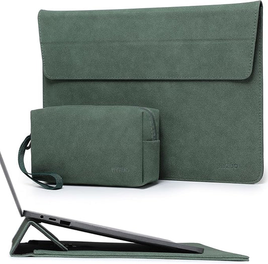 HYZUO 15-16 Inch Laptop Sleeve Bag with Adjustable Stand Feature for MacBook Pro 16 M4/M3/M2/M1 2025-2019, XPS 15, MacBook Pro 15 2015-2012, Case with Pouch, Midnight Green