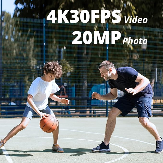 AKASO Brave 4 Pro 4K30 Action Camera with 64GB MicroSD U3 Card, 131FT Underwater Waterproof Camera EIS Touch Screen Remote Control with 2x1350mAh Batteries and Helmet Accessories Kit Bundle