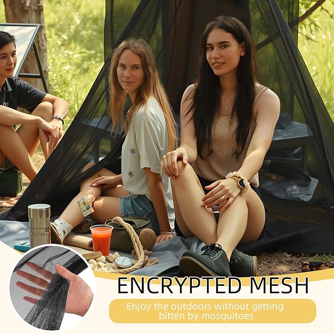 4 Corners Mosquito Net for Mosquiteros para Camas Bed Canopies Netting Bed Drapes Rectangular Mosquito Mesh for Camping Home Outdoor Travel(Black,L75 X W79 X H67 Inch,Opening)