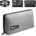 RIGHT AWAY Travel Tech Pouch，Waterproof Cord Case，Electronics Organizer Travel Case，Cable Organizer Storage Bag For Phone, Charger, Accessories(GRAY)