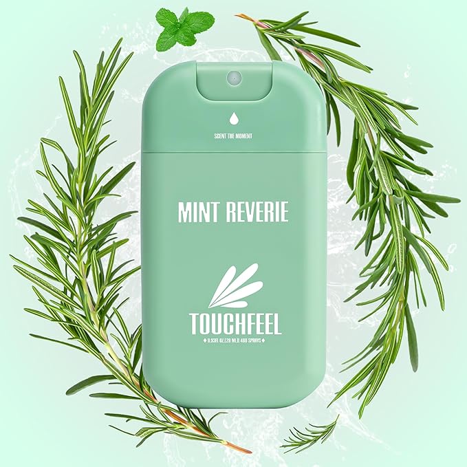 Power Mist Hand Sanitizer Spray, Scented Hydrating Hand Sanitizers Travel Size Refillable, Pocket Portable 3-Pack (Mint Reverie, Silver Cedar, Citrus mist at dawn) 0.93Fl Oz Each