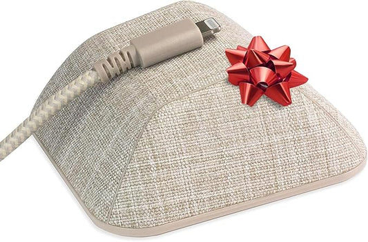 Smartish® Magnetic Cord Holder - Cable Wrangler Organizer Stocking Stuffer with Magnet Clips for Charger Management on Desktop, Nightstand for USB-C + Lightning - Lightly Toasted Beige