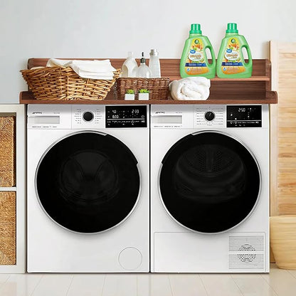 Royxen Laundry Countertop with Storage Universal Fit, Washer and Dryer Countertop with Shelf, Laundry Room Storage, 2-Tier Shelf (Walnut)