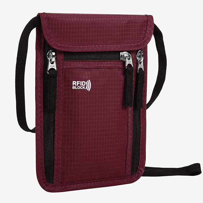 Travel Pouch Neck Wallet Family Passport Holder Organizer Case with RFID Blocking