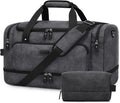 ZOMFELT Duffle Bag for travel, 40L Canvas Travel Duffel Bags for Men Women, Water Resistant Overnight Weekender Bag with Toiletry Bag & Shoe Compartment, Carry on Luggage Bag for Travel, Gym, Black