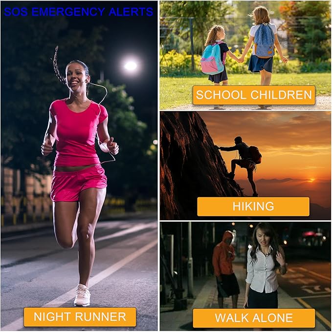 130dB Personal Safety Alarm Strobe Light. Loud Sound SOS Emergency Alerts with Carabiner. Self Defense Keychain Siren for Women, Elderly, Children, Night Runners, Hiking. Bear Alarm Deterrent. Aqua