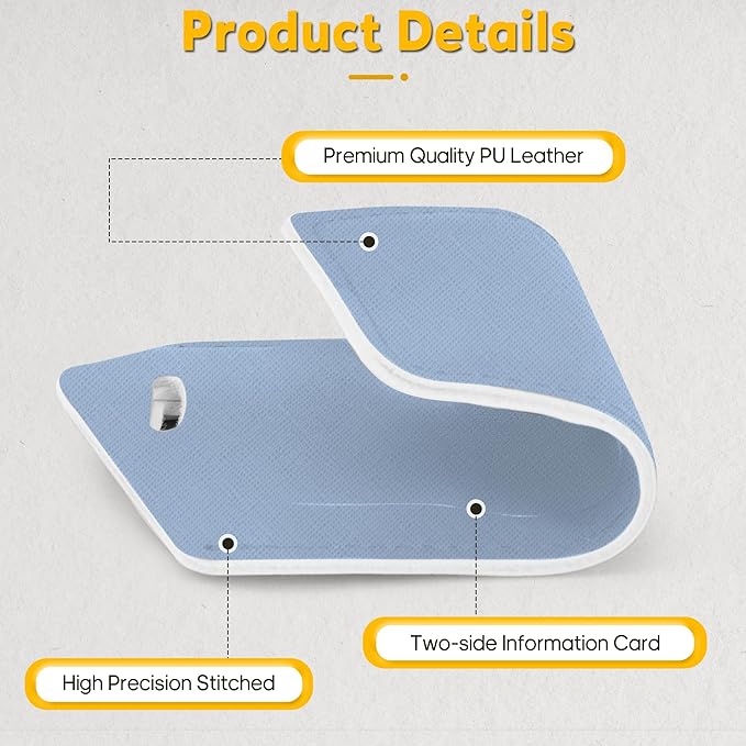 Travelambo Luggage Tags for Suitcases Faux Leather Privacy Protection 2 Pack Bag Tags Travel Accessories Essential, Cross Blue