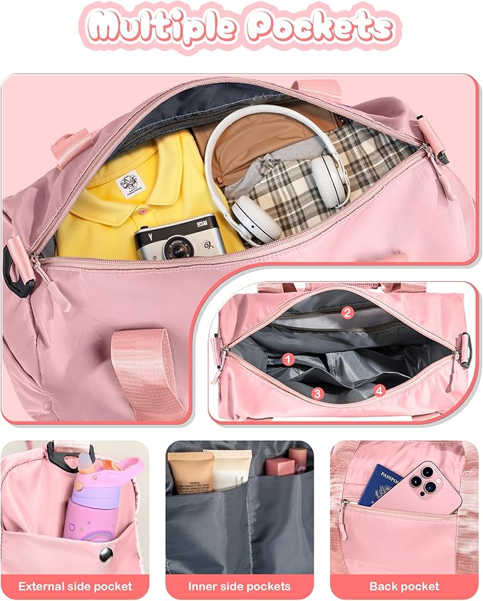 Birthday Gift for Granddaughter-Girl Gym Bag with Shoe Compartment, Kid Personalized Weekender Overnight Bags, Initial Travel Tote with Makeup Pouch, Christmas Gifts for Girls (Letter Z)