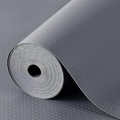 Shelf Liners for Kitchen Cabinets Non Adhesive Drawer Liner for Bathroom Waterproof Refrigerator Liners for Shelves Fridge Plastic Mats Cabinet Cupboard Liner Gray 2 Rolls 17.5 x 236.2 Inches