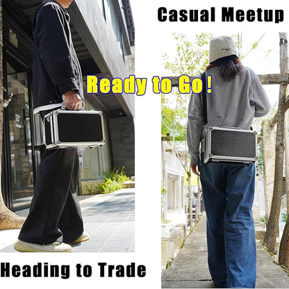 Multi color Card Storage Hard Case, Sports Card Collection Boxes,Trading Cards Cabinet, Card Holder, Toploader Box (Black, Small)