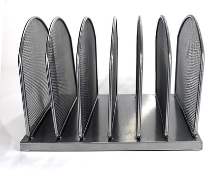 Huron 6-Slot Vertical Organizer, Black Steel Mesh