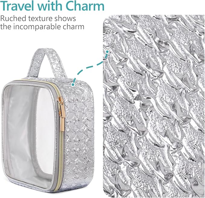 PACKISM TSA Approved Toiletry Bag - Upgrade Color-Edged Clear Makeup Bags, Clear Toiletry Bags For Traveling Fits Various Storage Needs
