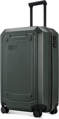 NINETYGO Carry On Luggage 22x14x9 Airline Approved, Carry On Suitcase with Smooth Double Spinner Wheels, Hard Shell PC+ABS Suitcase Carry-On, Lightweight Travel Luggage, TSA Approved (Green, Sahara)
