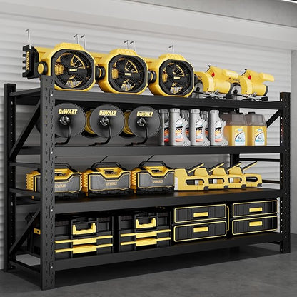 8000LBS Metal Garage Shelving Unit 68" W Storage Shelves Heavy Duty 4 Tier Adjustable Garage Storage Racks Industrial Shelving Utility Rack Shelf for Warehouse/Basement 68" Wx24 Dx63 H