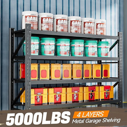 5000LBS Metal Garage Shelving Unit 60" W Storage Shelves Heavy Duty 4 Tier Adjustable Garage Storage Racks Industrial Shelving Utility Rack Shelf for Warehouse,Basement 60" Wx24 Dx70 H