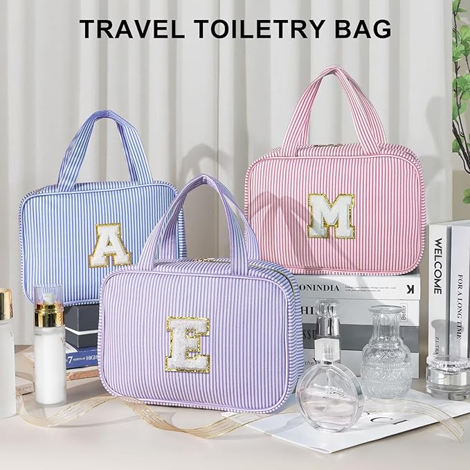 TOPEAST Hanging Toiletry Bag for Women - Initial Travel Toiletry Bag, Large Capacity Personalized Toiletry Bag for Traveling Women, Travel Essentials Travel Toiletry Bag, Travel Gifts for Women