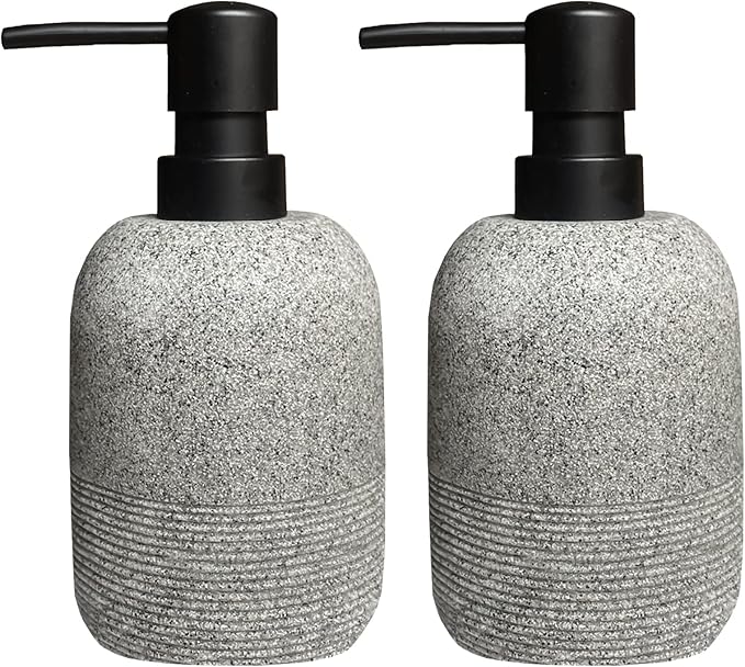 2pcs/Set Grey Soap Lotion Dispenser with A Spare Pump,Liquid Hand Soap Dispenser Sets for Bathroom Countertop, Soap Dispenser for Kitchen.