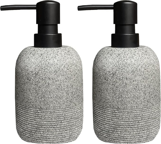 2pcs/Set Grey Soap Lotion Dispenser with A Spare Pump,Liquid Hand Soap Dispenser Sets for Bathroom Countertop, Soap Dispenser for Kitchen.