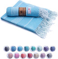 Turkish Beach Towel - 40x71 inch Oversized Sand Resistant Prewashed Turkish Towel - 100% Turkish Cotton Quick Drying, Compact, Lightweight Turkish Towel for Beach, Bath, Pool, Gym, Yoga