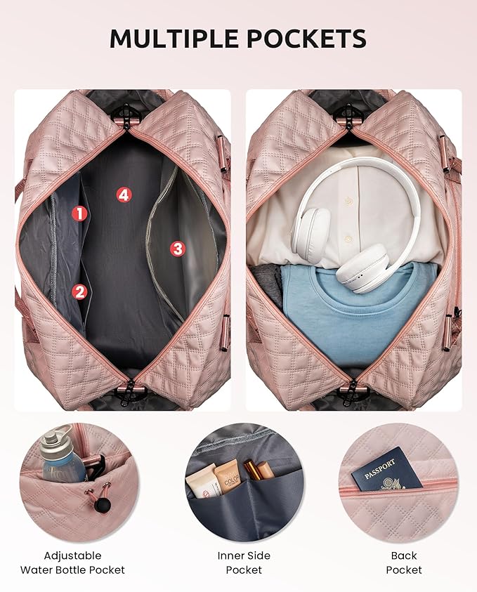 Gifts for Sister-Initial Duffle Bag with Shoe Compartment, Personalized Weekender Bag, Monogram Overnight Bag, Letter Travel Bag with Makeup Bag，Sister Friend Girlfriend Gifts (Letter N)