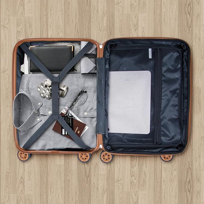 Romswi Luggage Sets 3 Piece Expandable PC+ABS Suitcases, Durable Hardshell Lightweight Suitcase Set with TSA Lock Dual Spinner Wheels, 21/24/28 Inch,Olive Green